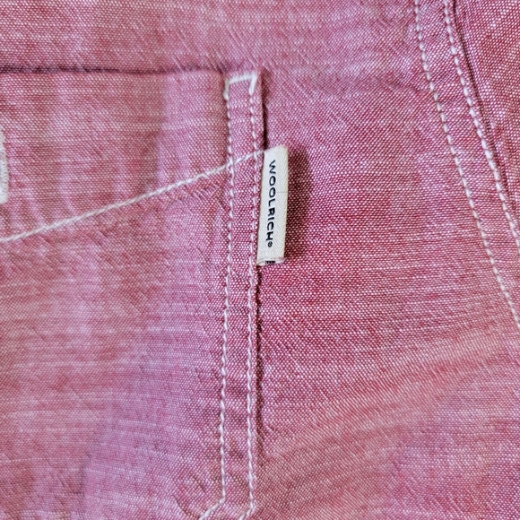 Woolrich Men’s Short Sleeve Shirt Red Size XL Button Up Classic Fit 100% Cotton - Picture 5 of 10